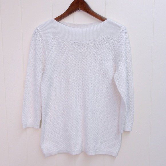 Croft & Barrow Women's White Knit Sweater Large Crew Neck Long Sleeve /#9027 - Picture 1 of 4